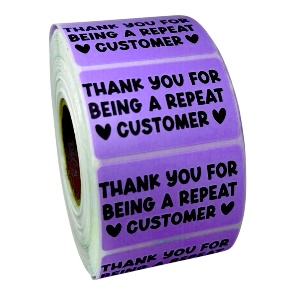 "Repeat Customers Arethe Best!" stickers 100pcs | 8 COLORS TO CHOOSE FROM - Picture 8 of 8